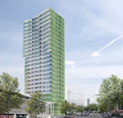 Ontwikkeling woontoren Kruiskade Rotterdam